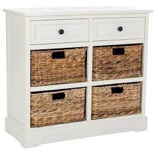 Storage cabinets with wicker baskets. Storage Cabinet With 4 Wicker Baskets Wood Storage Unit Hallway Storage Drawer Storage Unit