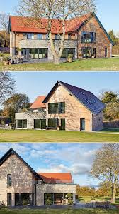 Modernes Landhaus Mit Holz Fassade Satteldach Bauen Haus Design Ideen Fertighaus Einfamilienhaus In 2020 Moderne Landhauser Landhaus Architektur
