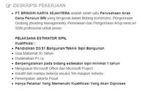 Tekad kami adalah untuk selalu memberikan perlindungan terbaik bagi seluruh customer kami. Estimator Teknik Sipil Pt Bringin Karya Sejahtera Liputan Cdc