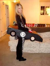 Diy Halloween Costume Race Car Driver With Cup Holder Halloween Cars Halloween Costume Family Halloween Costumes Baby Halloween Costumes