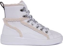 Guess Fl8Rmsele12 Ramsi Womens Lace Up High Top Sneakers In White Size US 5  