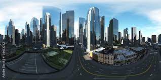 Hdr Equirectangular Projection Spherical Panorama Panorama Of The City Environment Map Stock Illustration Adobe Stock