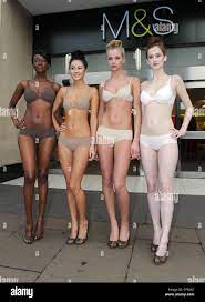 Joelle Kayembe, Ana Tanalla, Sarah Wiffen and Catherine Thamas The launch  of M&S Nearly Naked lingerie range at M&S Marble Arch London, England -  03.02.11 Credit Mandatory: Zak HusseinWENN.com Stock Photo -