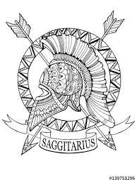 Sagittarius Zodiac Sign Coloring Page For Adults Fotolia 139751296 Sagittarius Tattoo Coloring Books Zodiac Sagittarius