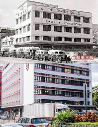 深水埗青山道與九龍道交界 嘉頓有限公司 1950 s history of hong kong history pictures world cities