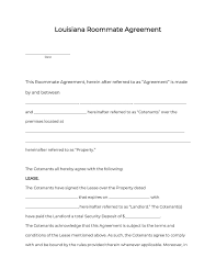 Who does which chores and how frequently 3. Official Louisiana Room Rental Agreement Roommate Form 2021 Pdf