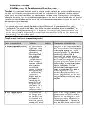 The timing of the great depression varied across the world; The Great Depression Pdf Name U3a1 Worksheet 1 Causes Of The Great Depression Part A Video Response Focus Questions Base Your Responses On The Video Course Hero