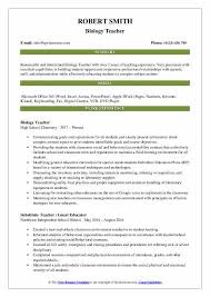 Biology Teacher Resume Samples Qwikresume