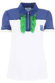 Prada Polo Shirt With Ruffles And Logo Patch 35985 1s2w