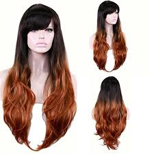Straight and straightforward with side long bangs. Yarui Long Straight Hair Wig With Bangs Ombre Side Bangs Synthetic Daily Cosplay Wigs For Women 26 Inch Black To Brown Buy Online In Bahamas At Bahamas Desertcart Com Productid 54657672
