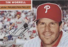 2005 Topps Heritage #258 Tim Worrell Phillies Signed Autograph (SS94) SWSW 