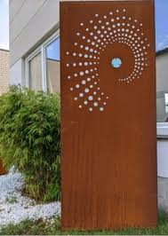Kaufen sie ihren sichtschutz für den garten bei dehner. Garten Sichtschutz Aus Metall 1mm Rost Gartenzaun Sichtschutzwand Mit Glasdeko Sino Han Shop