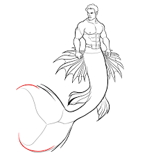 How to draw a Merman - Sketchok easy drawing guides