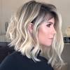 Shaggy medium length hairstyles for thin hair are all the rage and this choppy blonde bob is one of the best. 1