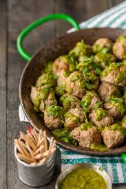 Peruvian Chicken Meatballs With Green Sauce Easy Drop Meatballs
