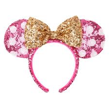 Resume examples > invitations > minnie mouse pink and gold invitation template. Minnie Mouse Sequined Ear Headband With Bow Hot Pink Gold Shopdisney
