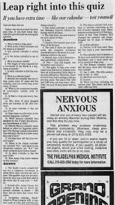 One of the best ways to challenge our mind is through trick questions. Leap Year Quiz Tests Leap Year History Trivia February 29 1988 Newspapers Com