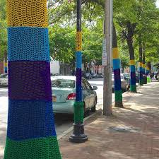 A Hamlet Wrapped In Yarn Yarn Bombing Yarn Hand Stitching