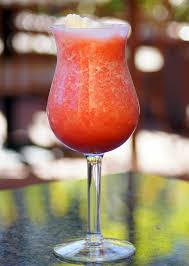 Strawberry Daiquiri Hurricane Glass 2 Parts Bacardi Gold 2 Parts Fresh Sour Mix Strawberry Puree Bacardi Gold Strawberry Daiquiri