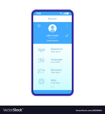 resume smartphone app interface
