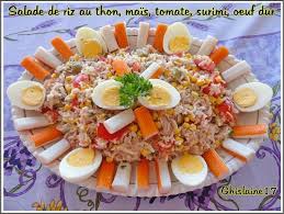 Salade De Riz Au Thon Mais Tomate Surimi Oeuf Dur Salade De Riz Salade De Riz Thon Riz Thon