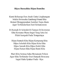 Kami keluarga dan anak cinta lingkungan. Hijau Rumahku Hijau Bumiku