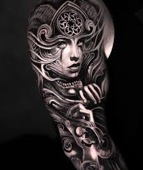 Black And White Realism Tattoo Tattoo Artist Mumia Black Grey Authors Style Realism Tattoo Kopengagen Denmark Inkppl Tattoo Magaz Tattoos Tattoo Sleeve Men Half Sleeve Tattoos For Guys