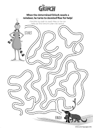 Free cool coloring pages for downloading and printing. The Grinch Maze Grinch And Max Coloring Pages Printable