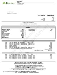 Banks loans savings & loans. Regions Bank Statement Pdf