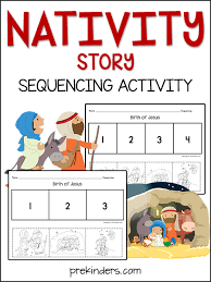 Birth Of Jesus Story With Pictures Printable Bible Story Sequencing Cards The Nativity Story Preschool Christmas Activities Sunday School Preschool