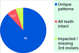 Pie Chart Showing Percentage Of Unique Dental Patterns