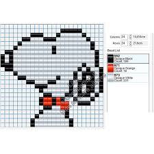 snoopy personaggio charlie brown schema perline a fusione hama beads 24x24 schemiperline it hama beads snoopy perline