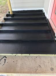 Severe weather wood stair stringers. More Front Porch Progress Building A Wood Porch Over An Existing Concrete Porch Addicted 2 Decorating