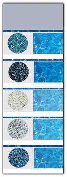 color chart of swimming pool surface material shows five