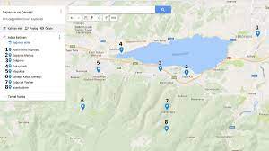 sapanca ve cevresi harita harita kesif yapilacak seyler