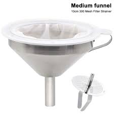 Stainless steel funnel with mesh strainer. 5 Inch Stainless Steel Funnel With 300 Mesh Food Filter Strainer Food Grade Kitchen Funnels For Filling Bottles Metal Funnel With Strainer Food Funnel For Kitchen Walmart Canada