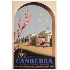 Original Vintage Poster Canberra Australian Capital Territory By Trompf 1930 Vintage Travel Posters Retro Travel Poster Travel Posters