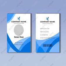 Yon can also used this template as university card, event entry card the design element resembling cloth or silk, scrolling across the card, makes the card suitable for fashion designers, boutique employees/owners. White And Blue Id Card Design Template Template Download On Pngtree