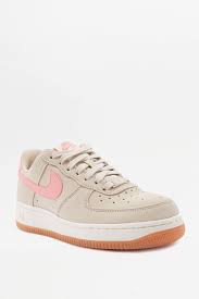 Slide View 1 Nike Air Force 1 Low Beige And Pink Trainers Boot Shoes Women Nike Nike Air Force