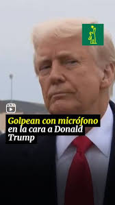 Golpean a Donald Trump en la cara con un micrófono