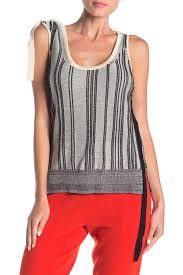 naadam striped gathered silk blend knit tank top hautelook