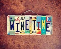 wine time license plate sign, wine