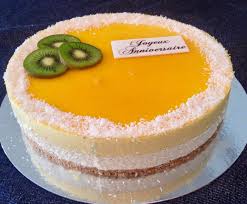 Bavarois Mangue Coco Sur Croustillant Cacahuete Recette Bavarois Mangue Gateau Mangue Dessert Mangue