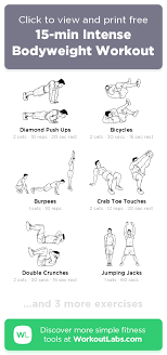 15 Min Intense Bodyweight Workout Workoutlabs Fit In 2020 Bodyweight Workout Whole Body Workouts Workout Labs