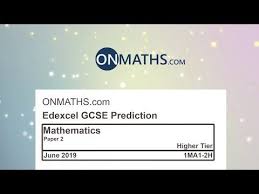 2019 Edexcel Maths Gcse Paper 2 Predicted Paper For Higher Calculator Exam 1ma1 2h Youtube Gcse Math Maths Exam Exam Papers