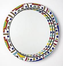 Decor Products Wall Mirror Beaded Mirror African Crafts African Inspired Decor