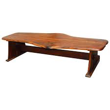 George nakashima style trestle tablewalnut and purpleheartsliding dovetail taperd dovetail wedge. George Nakashima Inspired Natural Edge Walnut Bench Coffee Table For Sale At 1stdibs