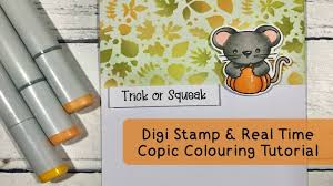 Digital stamps can be resized or flipped before printing. Trick Or Squeak Free Digi Stamp Real Time Colouring Card Making Tutorial Youtube