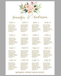 Printable Wedding Seating Chart Template Boho Wedding Table