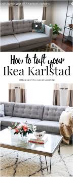 This cover includes 5 pieces: Diy How To Tuft Button Your Ikea Karlstad Cushions Ikea Sofa Ikea Karlstad Sofa Ikea Karlstad